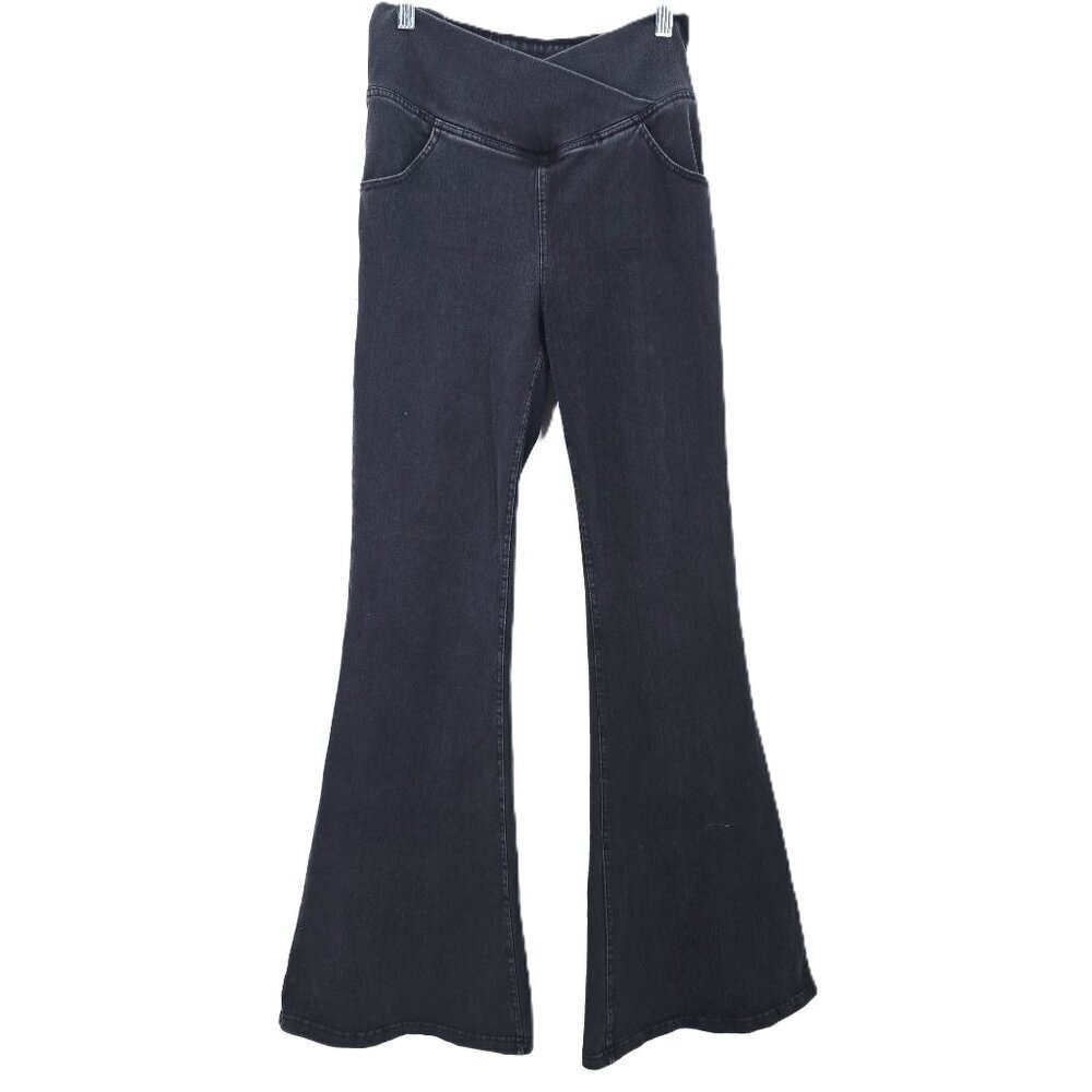 Women's Y2K Black Ultra Flared Retro Crossover High Waist Denim  Jeans Waist 26"